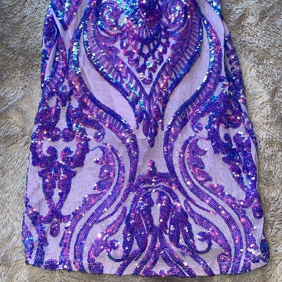 FN “Stand Out Sequin Mini Dress” - Purple 💜 - Picture 3 of 7